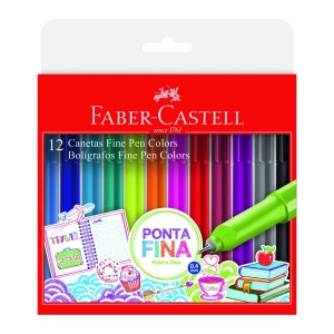 CANETA FINE PEN 12 CORES FABER-CASTELL