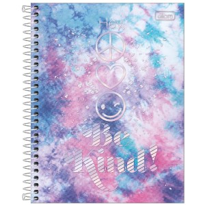 CADERNO ESPIRAL CD UNIV 10M GOOD VIBES 160 FLS TILIBRA