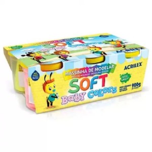 MASSINHA DE MODELAR SOFT BABY COLORS 6X150G ACRILEX
