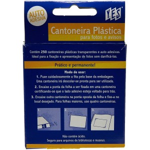 CANTONEIRA PLÁSTICA ADESIVA PARA FOTOS E AVISOS 250 UN YES