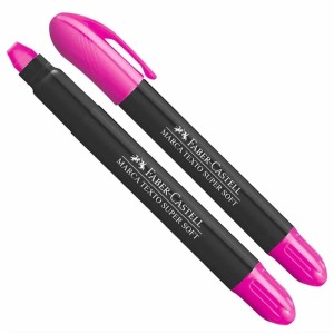 CANETA MARCA TEXTO GEL SUPER SOFT ROSA FABER-CASTELL