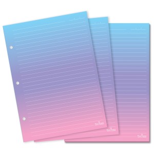 REFIL DEGRADÊ ROSA PAUTAS BRANCAS 50 FOLHAS FINA IDEIA