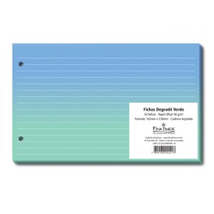 FICHAS DEGRADÊ VERDE PAUTAS BRANCAS 5X8 50 UNIDS FINA IDEIA