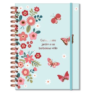 CADERNO COLEGIAL 10 MATÉRIAS BORBOLETAS FINA IDEIA