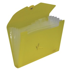 PASTA SANFONADA MINI A6 C/ 5 DIVISÕES AMARELA DAC