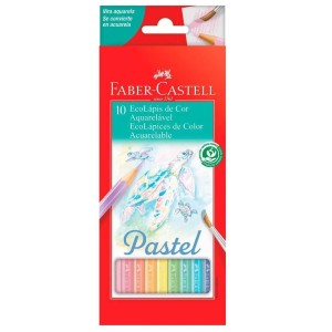ECOLÁPIS DE COR AQUARELÁVEL 10 CORES PASTEL FABER-CASTELL
