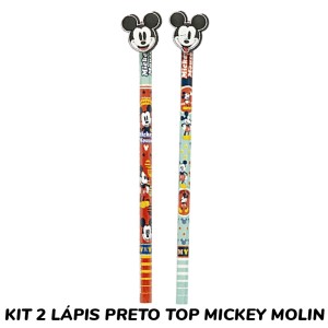 KIT 2 LÁPIS PRETO TOP MICKEY MOLIN