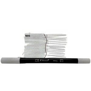 CANETA BRUSH DUALTIP COM PONTA PINCEL E EXTRA FIN N95 YES