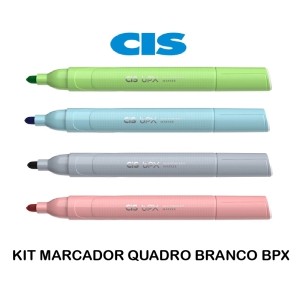 KIT MARCADOR DE QUADRO BRANCO BPX C/4CORES CIS