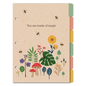REFIL DIVISORIAS KRAFT CADERNO ARGOLADO LOVE GARDEN FINA IDEIA