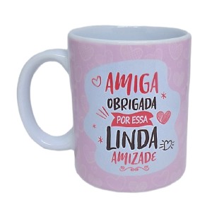 CANECA CERÂMICA LINDA AMIZADE 330ML