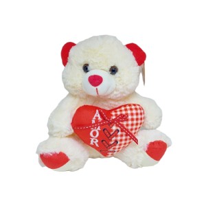URSO BRANCO PELÚCIA AMOR 20CM