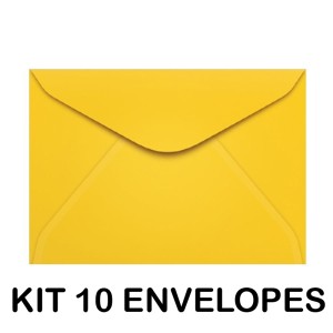 KIT 10 ENVELOPES COLORIDO 114X162MM AMARELO