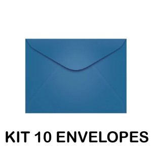 KIT 10 ENVELOPES COLORIDO 72X108MM AZUL