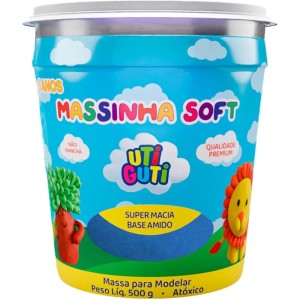 MASSINHA DE MODELAR SOFT 500G AZUL UTI GUTI