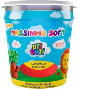 MASSINHA DE MODELAR SOFT 500G VERMELHO UTI GUTI