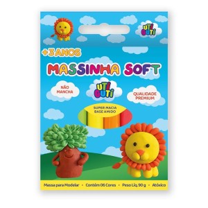 MASSINHA DE MODELAR 6 CORES 90G UTI GUTI