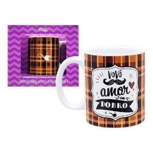 CANECA CERÂMICA VOVÔ AMOR EM DOBRO GOLDEN MAYA