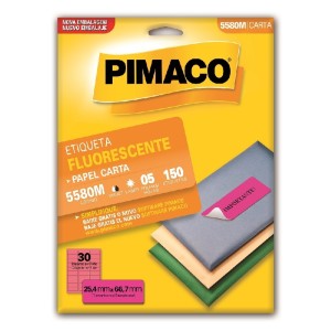 ETIQUETA CARTA 5580M FLUORESCENTE MAGENTA 5FLS PIMACO