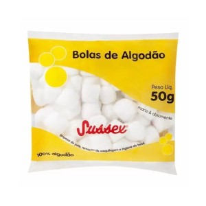 BOLAS DE ALGODÃO BRANCA 50G SUSSEX