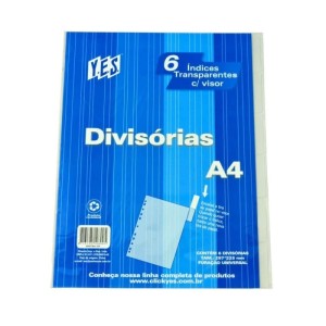 DIVISÓRIA PARA FICHÁRIO UNIVERSITÁRIO 6 UNIDS CRISTAL YES