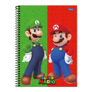 CADERNO ESPIRAL CD UNIV 1M SUPER MARIO 80 FOLHAS FORONI