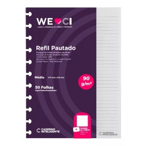 REFIL PAUTADO 90G MÉDIO CADERNO INTELIGENTE