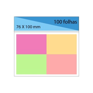 BLOCO DE ADESIVO COLORIDO 100 FOLHAS