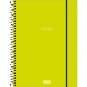 CADERNO ESPIRAL CAPA PLAST UNIV 10M NEON VERD L 160F TILIBRA