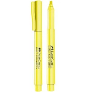 CANETA MARCA TEXTO GRIFPEN AMARELO  12 UNIDS FABER-CASTELL