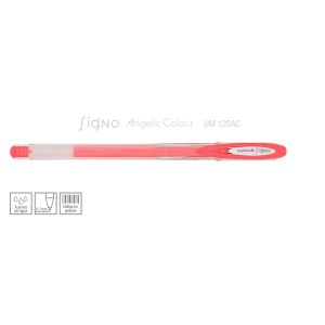 CANETA SIGNO ANGELIC COLOUR VERMELHO PASTEL UNIBALL MITSUBISHI