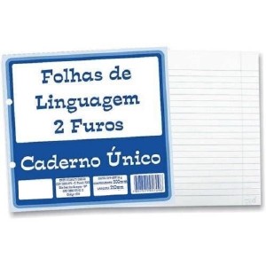 BLOCO FOLHAS DE LINGUAGEM 2 FUROS 25 FOLHAS TAMOIO