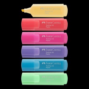 CANETA MARCA TEXTO TEXTLINER PASTEL 46 6 CORES FABER-CASTELL