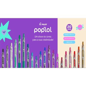 CANETA GEL RETRÁTIL POP'LOL 0.7 GOLD PILOT