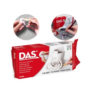 MASSA DE MODELAR CERAMICA FRIA 500G BRANCA DAS