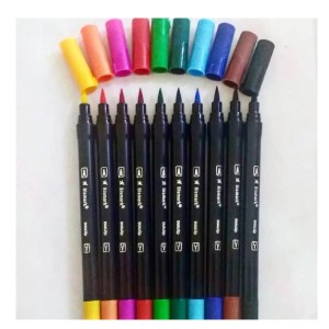 MARCADOR PONTA DUPLA DUALTIP 10 CORES BYZMARK