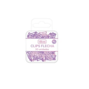 CLIPS FLECHA ROSA E LILAS 30 UNIDS TILIBRA