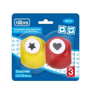 FURADORES DECORATIVOS 16MM - CORAÇÃO E ESTRELA TILIBRA