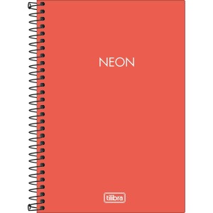 CADERNO ESPIRAL CPP 1/4 S/ PAUTA NEON LARANJA 80 FLS TILIBRA