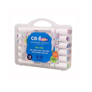 CANETA MARCADOR CRIATIVO FLOW 12 CORES CIS