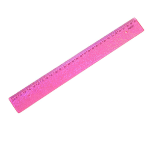 REGUA DE POLIESTIRENO NEW LINE HOLOG GLITTER ROSA 30CM WALEU