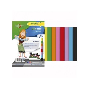 BLOCO ECOCORES CRIATIVO 75G 32 FLS 8CORES RIDET