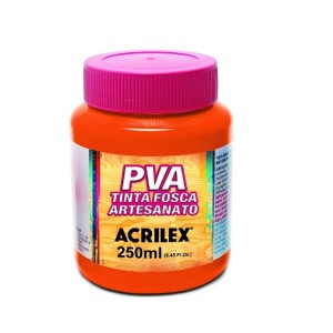TINTA PVA FOSCA 250ML LARANJA 517 ACRILEX