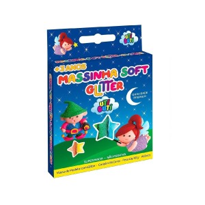 MASSINHA DE MODELAR SOFT COM GLITTER 6 CORES 90G UTI GUTI