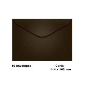 KIT 10 ENVELOPES COLORIDO 114X162MM MARROM