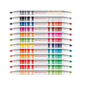 CANETINHA HIDROGRÁFICA BICOLOR 12/24 CORES  FABER-CASTELL