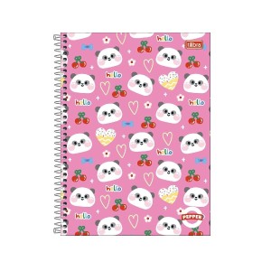 CADERNO ESPIRAL UNIVERS CD 16M 256FLS PEPPER FEM TILIBRA