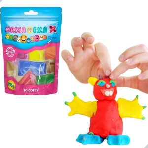 MASSA DE E.V.A PARA MODELAGEM 50G 10 CORES MAKE+