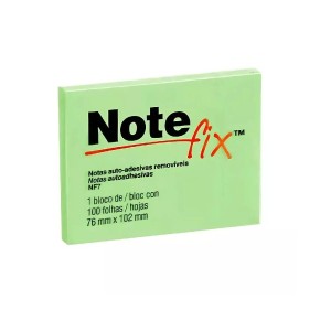 BLOCO ADESIVO NOTEFIX VERDE 100 FLS 76X102MM 3M