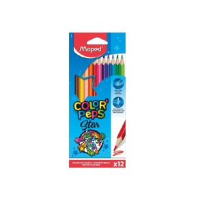 LÁPIS DE COR TRIANGULAR COLOR’PEPS STAR 12 CORES  MAPED